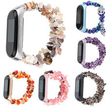 Стильный браслет с драгоценными камнями для Xiaomi Mi Band 4 3, женский браслет с агатом для Miband 4 3, Ремешки для наручных часов 2024 - купить недорого