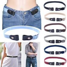 Women's Buckle-Free Elastic Belts Invisible Belt for Jeans No Bulge Hassle Band Fashion Casual Adjustable Button Canvas Belt 2024 - buy cheap