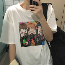 Camiseta de Anime japonés Yarichin Club para mujer, Tops informales con estampado de dibujos animados, Tops para mujer Ulzzang Harajuku Vintage Chic 2024 - compra barato