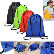 Mochila colorblock com cordão 1 peça, sacola escolar de ginástica, bolsa esportiva para armazenamento 2024 - compre barato