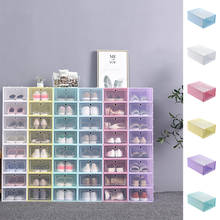 1PC Foldable Clear Shoes Storage Box Dustproof Plastic Shoe Organizer Shoe Cabinet Footwear Holder Protection Rack 2024 - buy cheap