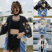 Japanese Style Retro Butterfly Kimono Women Literary Personality Ins Trendy Crane Loose Cardigan Kimonos Female Jacket Shirt 2024 - buy cheap