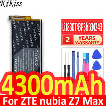 4300mAh KiKiss Safe Lithium Polymer Rechargeable Battery Li3830T43P3hB34243 For ZTE Nubia Z7 Max NX505J Z7max Batteries 2024 - buy cheap