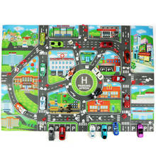 Attractive English Version Traffic Routes Playing Mat Car City Parking Map Interesting Toys For Children Creative Building Road 2024 - buy cheap