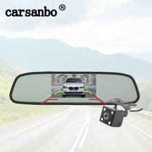 Carsanbo-monitor de espejo retrovisor de 4,3 pulgadas, Monitor de marcha atrás para estacionamiento, pantalla TFT LCD, soporte de cámara de visión trasera, estilo de coche 2024 - compra barato