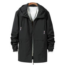 Демисезонная новинка, Модная приталенная Молодежная куртка, Высококачественная брендовая мужская Повседневная ветровка с капюшоном, пальто высшего размера плюс 7XL 8XL 2024 - купить недорого
