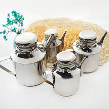 Dispensador de óleo pimenta em aço inoxidável, utensílios de mesa tipo tambor de molho de soja, vinagre, lata garrafa, acessórios de cozinha, armazenamento 2024 - compre barato