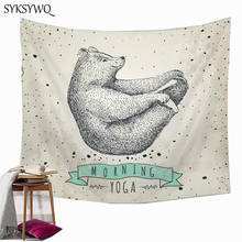 Tapete de parede yoga urso, decoração 2020, novo design, arte de parede, drop shipping 2024 - compre barato