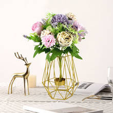 Flores artificiales de seda, Hortensia de peonía, 9 cabezas, para bricolaje, sala de estar, hogar, jardín, decoración de boda 2024 - compra barato
