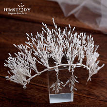 HIMSTORY-corona de pelo suave para novia, diadema de boda hecha a mano, accesorios para el cabello 2024 - compra barato