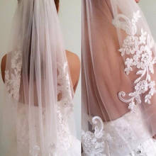 Beaded Appliques Wedding Veil Short Bridal Veils with Comb Wedding Accessoires One Layer Bride Veils 2024 - buy cheap