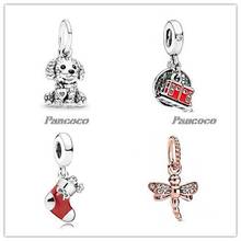 Authentic 925 Sterling Silver Charm Poodle Puppy Dog Dangle Charm Bead Fit Women Pandora Bracelet & Necklace Jewelry 2024 - buy cheap