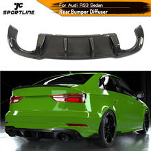 Carbon Fiber Car Rear Bumper Diffuser Lip Spoiler For Audi RS3 2017 - 2019 Rear Bumper Diffuser Lip Spoiler Guard Splitters 2024 - buy cheap