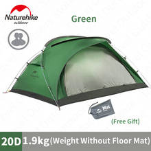 Naturehike Bear-UL2 Camping Tent Ultralight Large Space 2Persons Outdoor 20D Nylon Tent Double Door Ventilation Tent With Mat 2024 - buy cheap