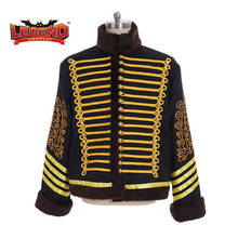 Cosplay legend Black Gold Hussar Steampunk Parade Jacket My Chemical Romance Parade Emo Punk Drummer Jacket Custom Made H001 2024 - buy cheap