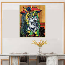 Citon Pablo Picasso《The Weeping Woman》Canvas Oil Painting Abstract Poster Painting Decorative Picture Wall Decor Home Decoration 2024 - buy cheap