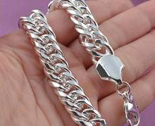 Promotion 100% Authentic 925 Sterling Silver Women Chain Bracelet Wholesale Fashion Men's Jewelry Silver Men Bracelet 2024 - buy cheap