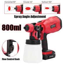 18V 800ML Cordless Eletric Spray Gun 1.8MM Nozzle Electric  Airbrush Paint Sprayer for Car/Wall Painting with Battery & Charger 2024 - buy cheap