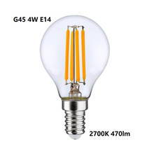 Винтажная лампочка эдисона 4W 470lm 2700K G45, сменный Модернизированный декор, антикварный светильник, Эквивалент лампы накаливания белого цвета 2022 - купить недорого