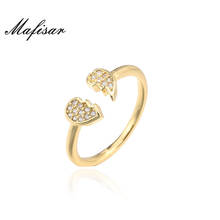 Mafisar кольца в форме сердца для женщин золотого цвета Медные Свадебные обручальные ювелирные изделия кубический цирконий камень элегантные кольца аксессуары 2024 - купить недорого