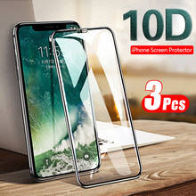 3PCS 10D Full Cover Tempered Glass For iphone 12 11 X XR XS MAX 8 7 6S 6 Pro MAX Screen Protector Screen Film Glass High Quality 2024 - buy cheap