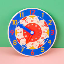 Деревянные маленькие часы головоломка игрушки для детей время познания красочные часы игрушки Монтессори игрушки Раннее Обучение Дошкольный дом 2024 - купить недорого