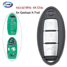 Mando a distancia inteligente de 3 botones para coche, controlador de entrada sin llave para NISSAN Qashqai x-trail, para PULSAR continuo, Chip 4A de 433,92 MHz 2024 - compra barato