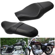 Сиденье для водителя и пассажира мотоцикла черное для Harley Sportster XL883 N XL1200 N Iron 48 72 2024 - купить недорого