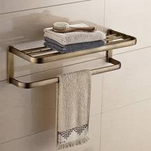 Antique Brass Square Bath Towel Rack Bathroom Towel Holder Double Towel Shelf Bathroom Accessories 2024 - buy cheap