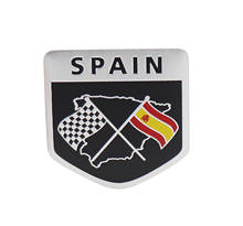 Aluminum Spain Chequered Flag Shield for Fender Trunk Emblem Badge Sticker 2024 - buy cheap