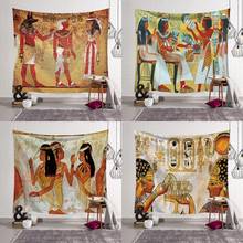 Yellow Ancient Egypt Tapestry Wall Hanging Old Culture Printed Hippie Egyptian Tapestries Wall Cloth Home Decor Travel Blankets 2024 - buy cheap