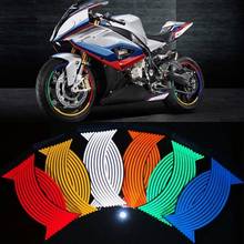 Car Styling Durable 16 Strips Bike Car Motorcycle Wheel Tire Reflective Rim Stickers And Decals Decoration Stickers 10" 6 Color 2024 - buy cheap