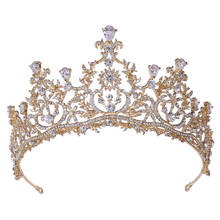 Baroque Retro Gold Crystal Bridal Tiaras Crowns Women Luxury Rhinestone Pageant Diadem Bride Headband Wedding Hair Accessories 2024 - buy cheap