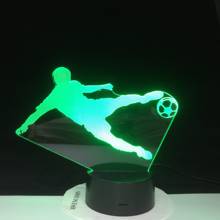 Lâmpada led de toque colorida para futebol 3d, lâmpada de mesa usb para crianças, bebês, crianças, presente de festa de aniversário 3371