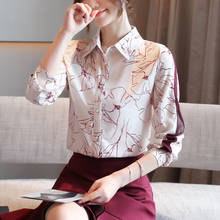 Coreano Silk Mulheres Camisas Mulheres Cetim Blusa Camisa Plus