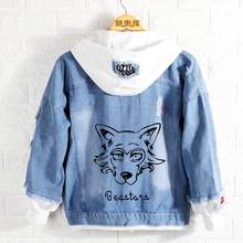 Sudadera con capucha de BEASTARS Regoshi para hombre y mujer, abrigo de conejo, Lobo, Anime, chaqueta vaquera a la moda, novedad de primavera 2024 - compra barato