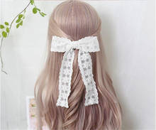 Sweet Lolita Girl White Lace Bow Hairpin Handmade Bowknot Side Clip Hair Accessories  D336 2024 - buy cheap