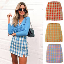 New Colored Plaid Skirts A-line  High Waist Mini Womens Skirts Kawaii Plaid  Tennis Streetwear Casual Skirt 2024 - buy cheap