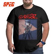 Camiseta casual definição gorillaz, camiseta masculina de algodão puro com gola redonda, manga curta e tamanho grande 2024 - compre barato