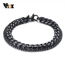 Vnox 8mm Double Curb Link Chain Bracelets for Men Black Gold Color Stainless Steel Punk Hip-hop Jewelry 2024 - buy cheap