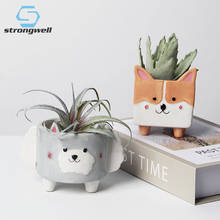 Strongwell Creative Flower Pots Desktop Decoration Miniature Model Cute Animal Figurines Ceramic Succulent Container Artware 2024 - buy cheap