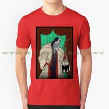 Seeing Spots - Stained Glass Villains Black White Tshirt For Men Women Cruella Devil De Vil Villain Stained Glass Scary 101 2024 - buy cheap