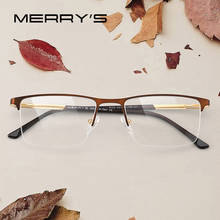 Marcos para gafas hombre MERRYS cuadrado medio óptico ultraligero estilo de negocios miopía prescripción aleación gafas S2055 2024 - compra barato