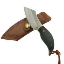 Mini cuchillo de acero D2 para acampar al aire libre, cuchillo de hoja fija EDC, pequeño mango de ébano con funda 2024 - compra barato