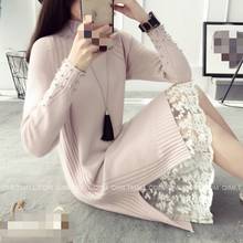 ZC2483 spring autumn winter 2020 new women fashion semi-turtleneck long-sleeved loose knit dress cheap wholesale 2024 - buy cheap