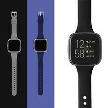 Correa de reloj para Fitbit Versa 2, pulsera de repuesto fina y estrecha para Fitbit Versa 2, pulsera de silicona para reloj inteligente 2024 - compra barato
