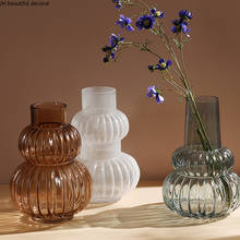 Vaso de vidro transparente simples e moderno, arranjo de flores secas em formato de cabaça, acessórios para decoração de casa, sala de estar 2024 - compre barato