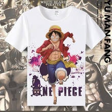 Футболка для косплея из японского аниме One Piece Monkey D. Летняя мультяшная футболка Luffy Roronoa Zoro, топ с коротким рукавом, футболка, костюм 2024 - купить недорого