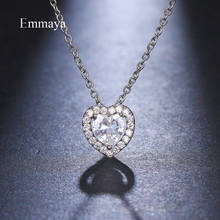 Emmaya New Romantic Design White Heart Appearance Necklace With Cubic Zircon For Female Dazzling Anniversary Gift For Lovers 2024 - buy cheap