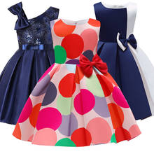 Summer Children Clothing Dots Print 3-10 Girl Dress Child Clothes Wedding Birthday Dress Elegant Princess Party Baby Girl Dress 2024 - buy cheap
